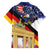 German American Heritage Month Family Matching Off The Shoulder Long Sleeve Dress and Hawaiian Shirt United States Eagle and Brandenburg Gate with National Flag - Wonder Print Shop