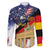 German American Heritage Month Family Matching Off The Shoulder Long Sleeve Dress and Hawaiian Shirt United States Eagle and Brandenburg Gate with National Flag - Wonder Print Shop