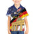 German American Heritage Month Family Matching Off The Shoulder Long Sleeve Dress and Hawaiian Shirt United States Eagle and Brandenburg Gate with National Flag - Wonder Print Shop