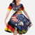 German American Heritage Month Family Matching Off Shoulder Maxi Dress and Hawaiian Shirt United States Eagle and Brandenburg Gate with National Flag - Wonder Print Shop