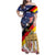 German American Heritage Month Family Matching Off Shoulder Maxi Dress and Hawaiian Shirt United States Eagle and Brandenburg Gate with National Flag - Wonder Print Shop