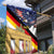 German American Heritage Month Garden Flag United States Eagle and Brandenburg Gate with National Flag - Wonder Print Shop