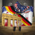 German American Heritage Month Hooded Blanket United States Eagle and Brandenburg Gate with National Flag