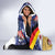 German American Heritage Month Hooded Blanket United States Eagle and Brandenburg Gate with National Flag