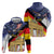 German American Heritage Month Hoodie United States Eagle and Brandenburg Gate with National Flag - Wonder Print Shop