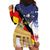 German American Heritage Month Hoodie Dress United States Eagle and Brandenburg Gate with National Flag - Wonder Print Shop