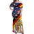 German American Heritage Month Off Shoulder Maxi Dress United States Eagle and Brandenburg Gate with National Flag - Wonder Print Shop