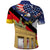 German American Heritage Month Polo Shirt United States Eagle and Brandenburg Gate with National Flag - Wonder Print Shop