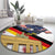 German American Heritage Month Round Carpet United States Eagle and Brandenburg Gate with National Flag