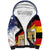 German American Heritage Month Sherpa Hoodie United States Eagle and Brandenburg Gate with National Flag