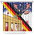 German American Heritage Month Shower Curtain United States Eagle and Brandenburg Gate with National Flag