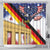 German American Heritage Month Shower Curtain United States Eagle and Brandenburg Gate with National Flag