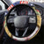 German American Heritage Month Steering Wheel Cover United States Eagle and Brandenburg Gate with National Flag