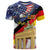 German American Heritage Month T Shirt United States Eagle and Brandenburg Gate with National Flag