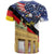 German American Heritage Month T Shirt United States Eagle and Brandenburg Gate with National Flag