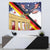 German American Heritage Month Tapestry United States Eagle and Brandenburg Gate with National Flag