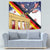 German American Heritage Month Tapestry United States Eagle and Brandenburg Gate with National Flag