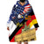 German American Heritage Month Wearable Blanket Hoodie United States Eagle and Brandenburg Gate with National Flag