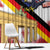 German American Heritage Month Window Curtain United States Eagle and Brandenburg Gate with National Flag