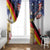 German American Heritage Month Window Curtain United States Eagle and Brandenburg Gate with National Flag