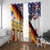 German American Heritage Month Window Curtain United States Eagle and Brandenburg Gate with National Flag