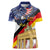 German American Heritage Month Women Polo Shirt United States Eagle and Brandenburg Gate with National Flag