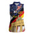 German American Heritage Month Women Sleeveless Polo Shirt United States Eagle and Brandenburg Gate with National Flag