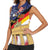 German American Heritage Month Women Sleeveless Polo Shirt United States Eagle and Brandenburg Gate with National Flag