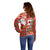 Canadian Christmas Off Shoulder Sweater A Merry Xmas Santa and Funny Moose - Wonder Print Shop