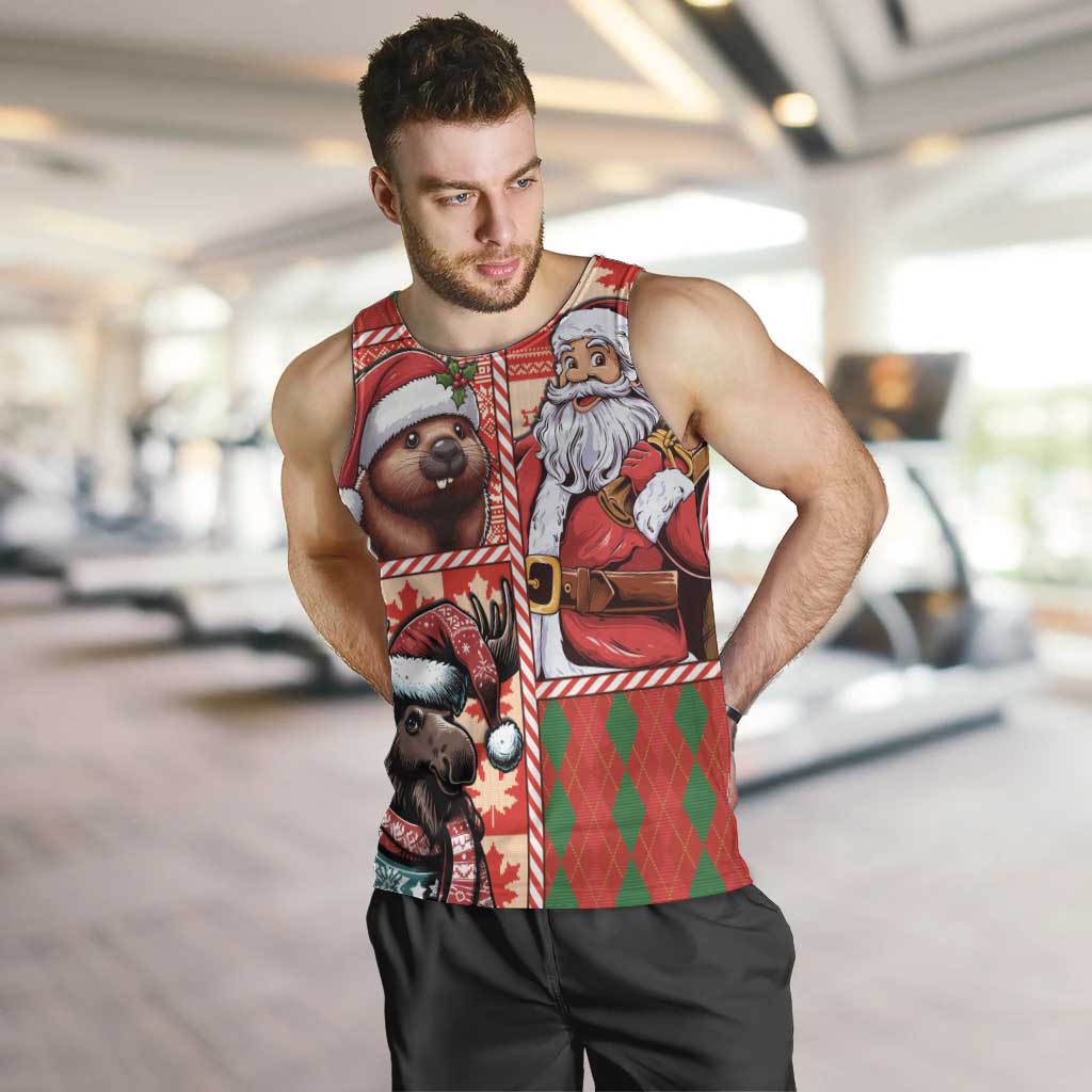 Canadian Christmas Men Tank Top Santa Hoho Holiday - A Beaver and Moose - Wonder Print Shop