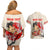 Personalised Japanese Culture Hawaii Style Couples Matching Off Shoulder Short Dress and Hawaiian Shirt Japanese Samurai with Hawaiian Pattern - Wonder Print Shop