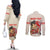 Personalised Pan-Pacific Festival Couples Matching Off The Shoulder Long Sleeve Dress and Long Sleeve Button Shirt Japanese Samurai with Hawaiian Pattern