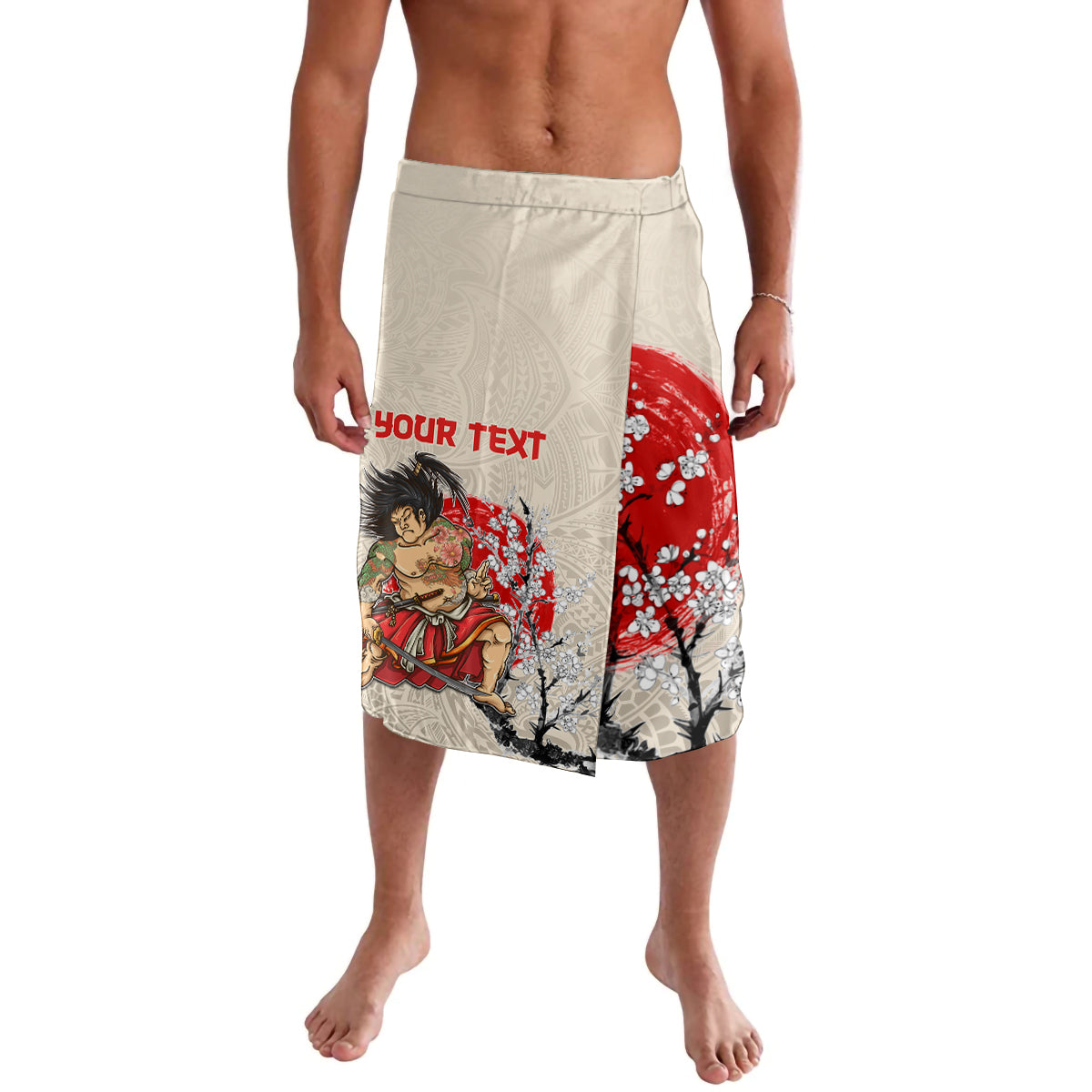 Personalised Japanese Culture Hawaii Style Lavalava Japanese Samurai with Hawaiian Pattern - Wonder Print Shop