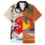 Japanese Culture Hawaii Style Family Matching Off The Shoulder Long Sleeve Dress and Hawaiian Shirt Mauna Kea and Fuji Mountains - Wonder Print Shop