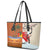 Japanese Culture Hawaii Style Leather Tote Bag Mauna Kea and Fuji Mountains - Wonder Print Shop