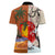 Japanese Culture Hawaii Style Women Polo Shirt Mauna Kea and Fuji Mountains - Wonder Print Shop