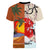 Japanese Culture Hawaii Style Women V-Neck T-Shirt Mauna Kea and Fuji Mountains - Wonder Print Shop