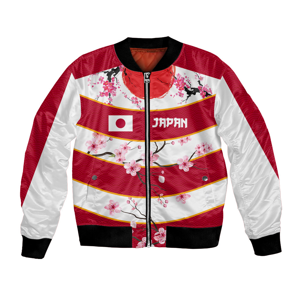 Custom Japan Rugby Bomber Jacket Sakura Blossom Go Champion 2024 - Wonder Print Shop