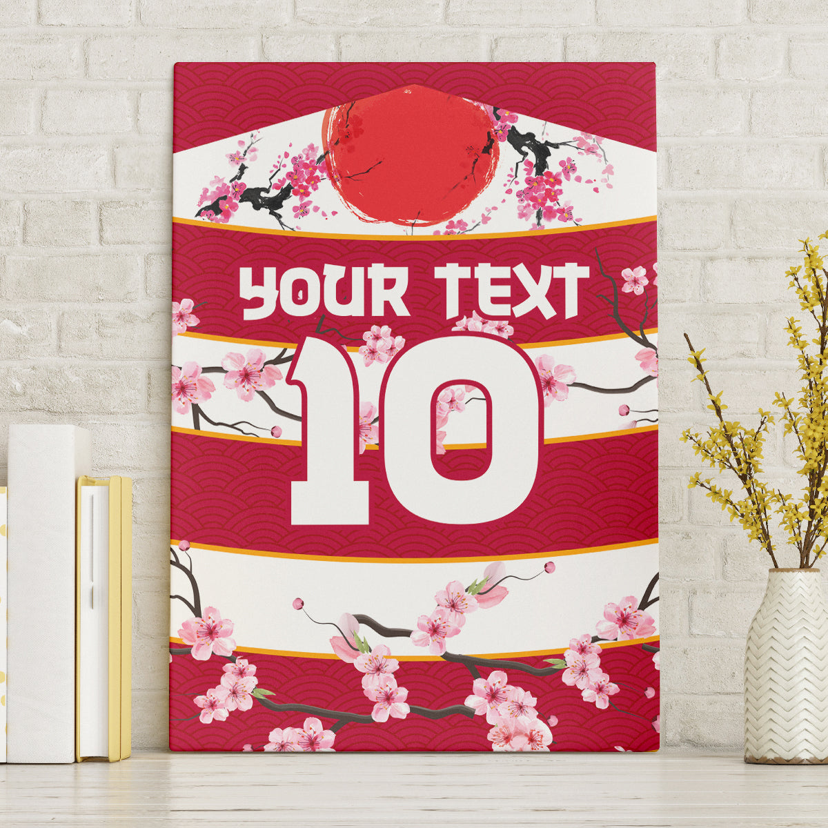 Custom Japan Rugby Canvas Wall Art Sakura Blossom Go Champion 2024 - Wonder Print Shop