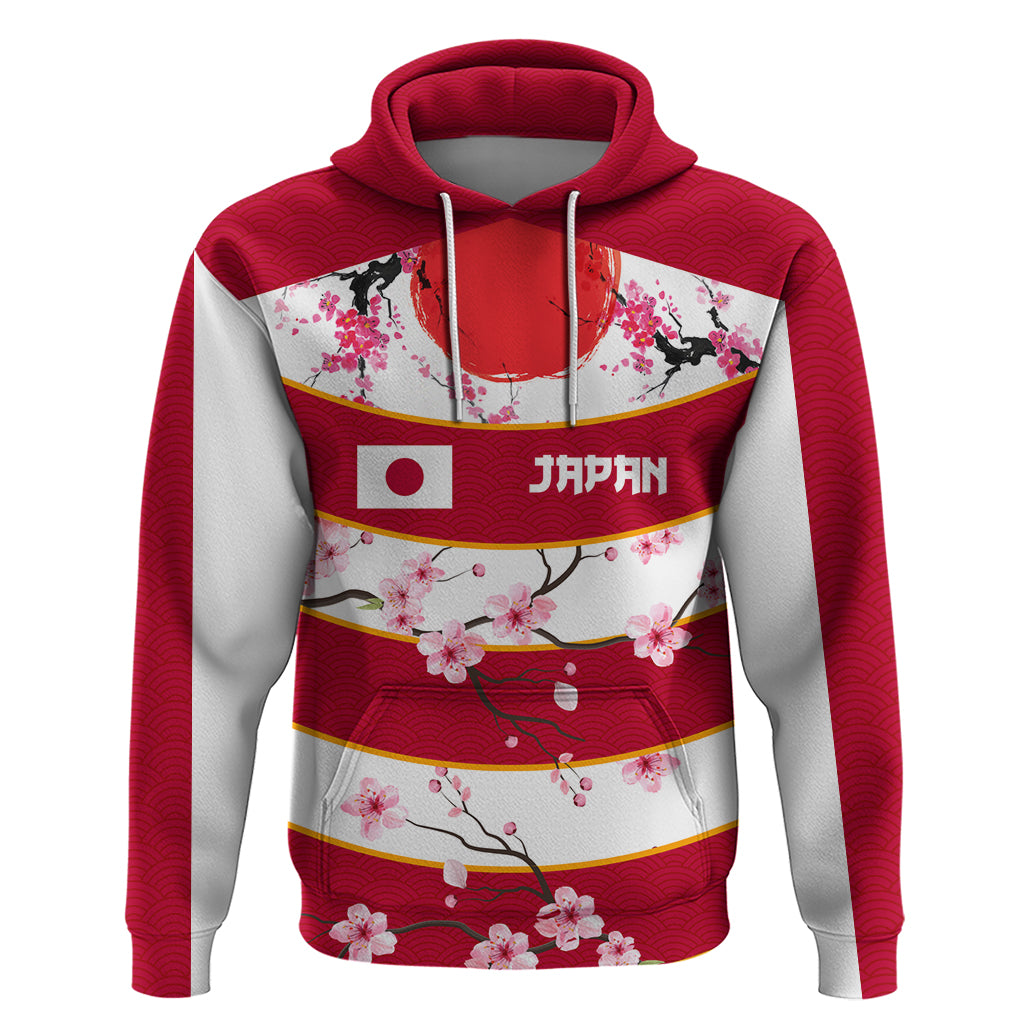 Custom Japan Rugby Hoodie Sakura Blossom Go Champion 2024 - Wonder Print Shop