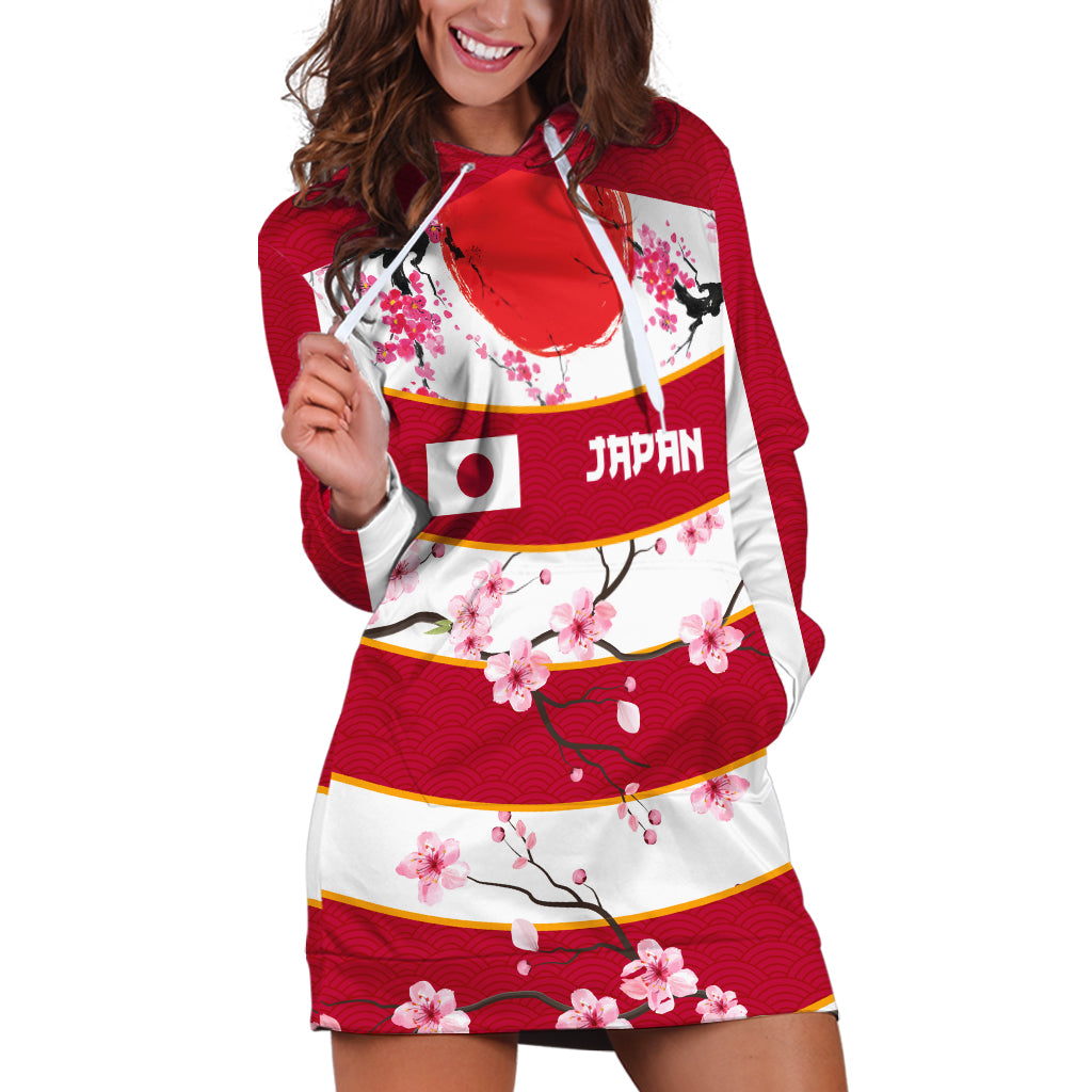 Custom Japan Rugby Hoodie Dress Sakura Blossom Go Champion 2024 - Wonder Print Shop