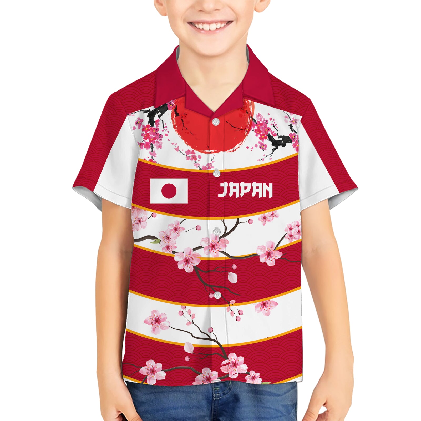 Custom Japan Rugby Kid Hawaiian Shirt Sakura Blossom Go Champion 2024 - Wonder Print Shop