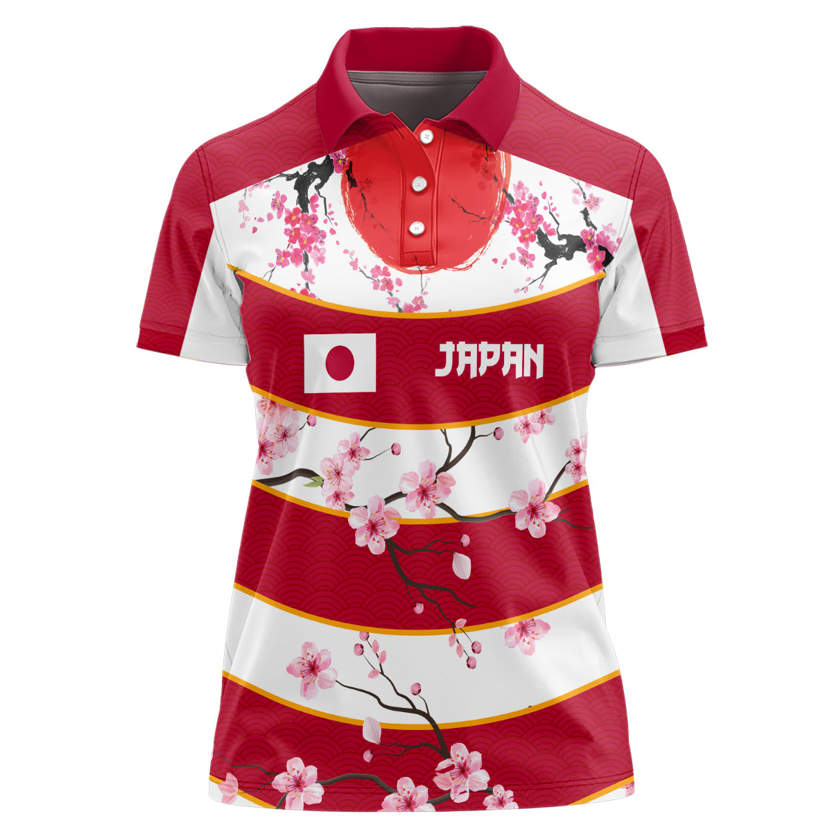 Custom Japan Rugby Women Polo Shirt Sakura Blossom Go Champion 2024 - Wonder Print Shop