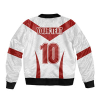 Custom England Rugby-The Red Rose Sleeve Zip Bomber Jacket Go Champions