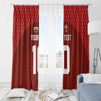 Custom Wales Rugby-The Three Feathers Window Curtain Go Champions