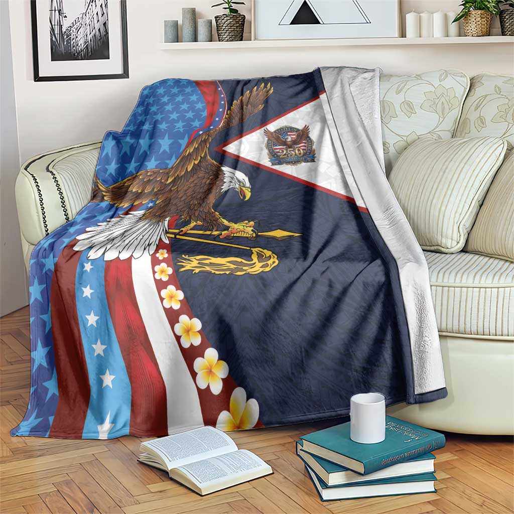 American Samoa and United States Semiquincentennial Blanket Bald Eagle with National Flag Style