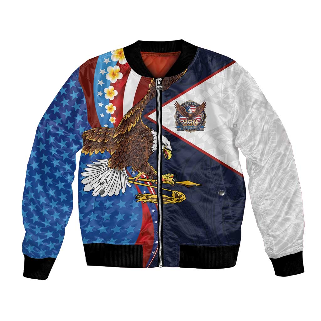 American Samoa and United States Semiquincentennial Bomber Jacket Bald Eagle with National Flag Style