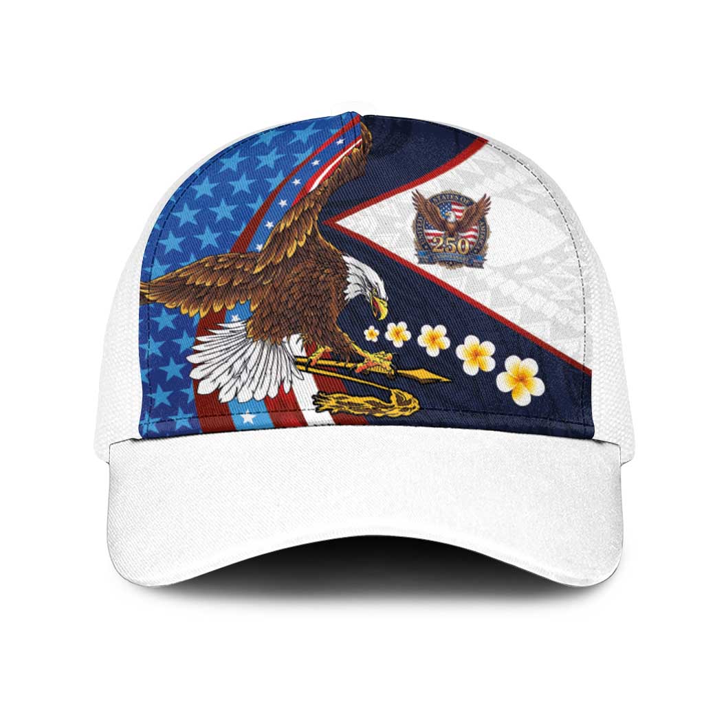 American Samoa and United States Semiquincentennial Mesh Trucker Cap Bald Eagle with National Flag Style