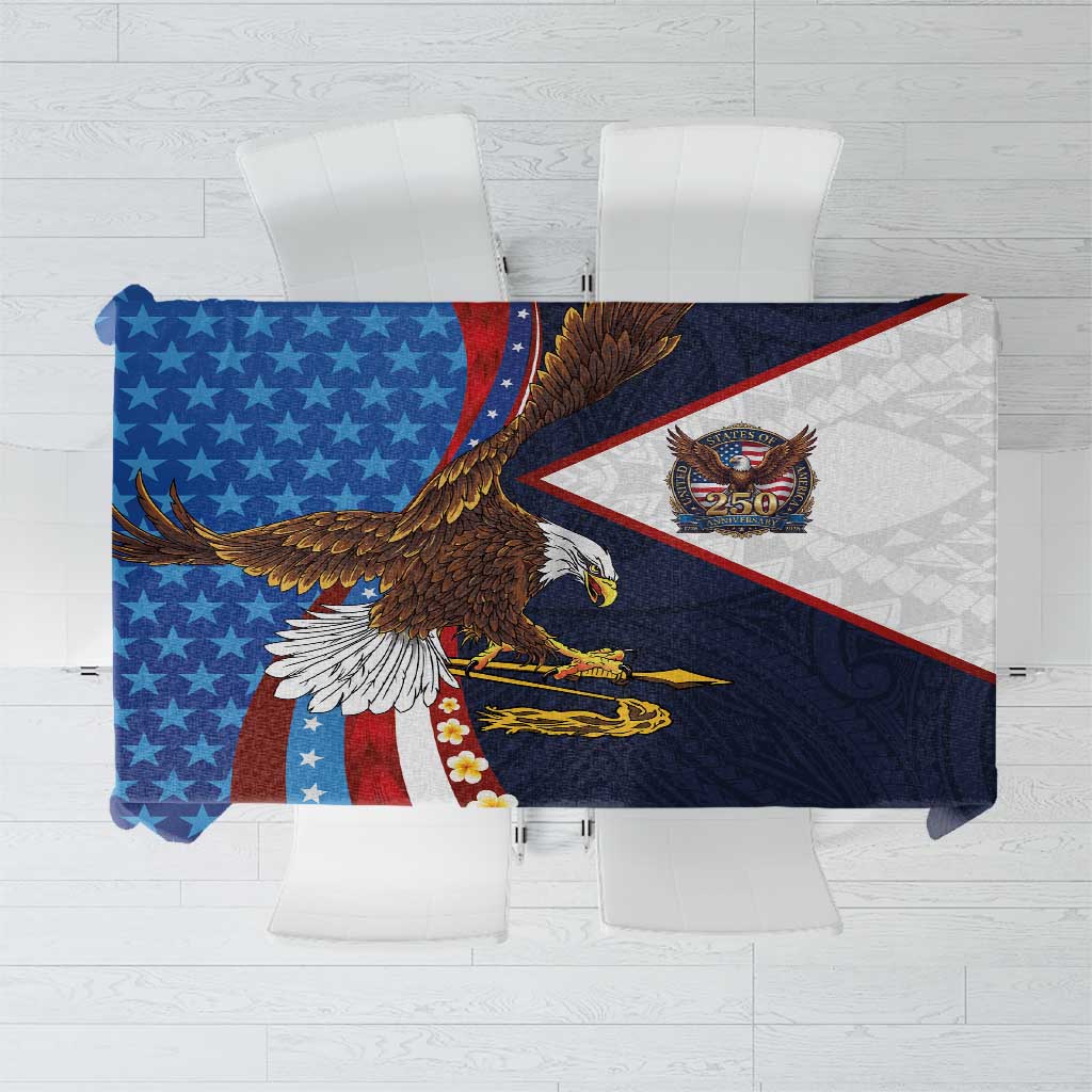 American Samoa and United States Semiquincentennial Tablecloth Bald Eagle with National Flag Style
