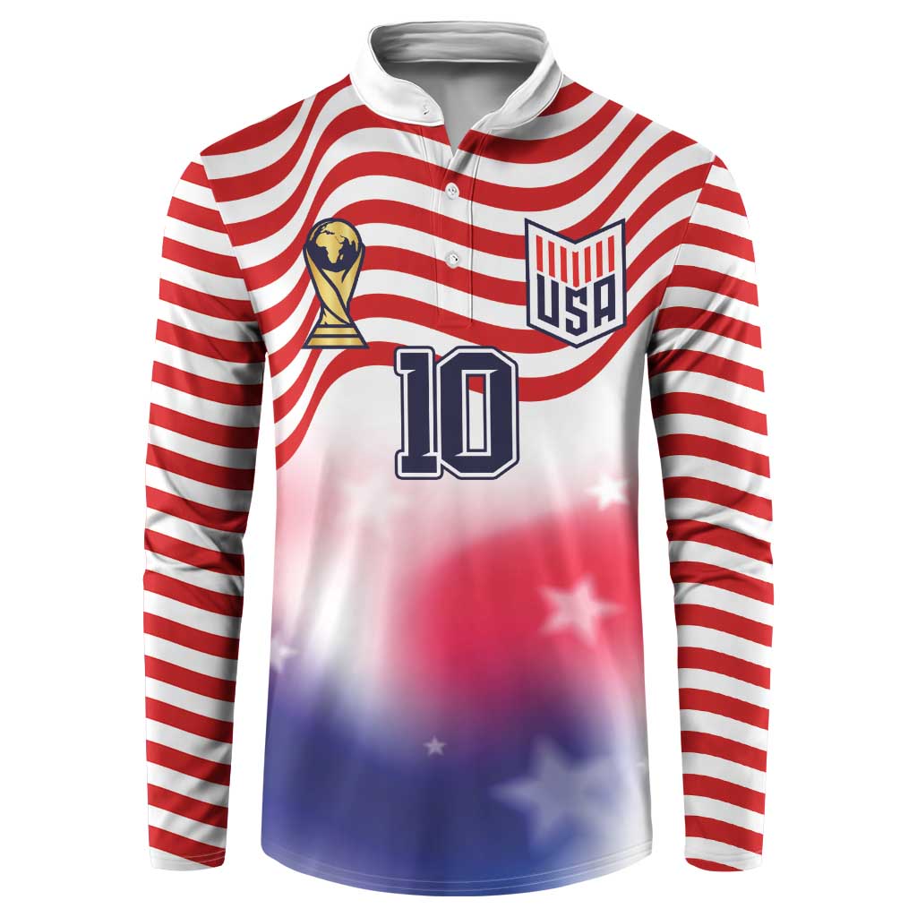 Custom United States Soccer Button Sweatshirt American Flag Sporty Style